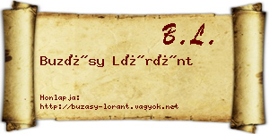 Buzásy Lóránt névjegykártya